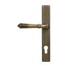 Burnished Brass Reeded Slimline Lever Espag. Lock Set
