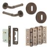 Complete Midtown Door Handle Pack - Sashlock - Dark Bronze - 76mm / 3-inch Hinges - JE-G8B8-DB