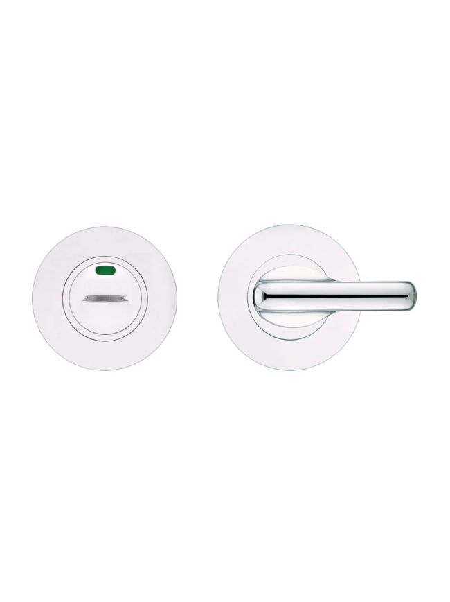 Zoo Hardware Disabled Turn and Release with Indicator complete with escutcheons and 5mm spindle - Grade 304 - Polished Stainless
