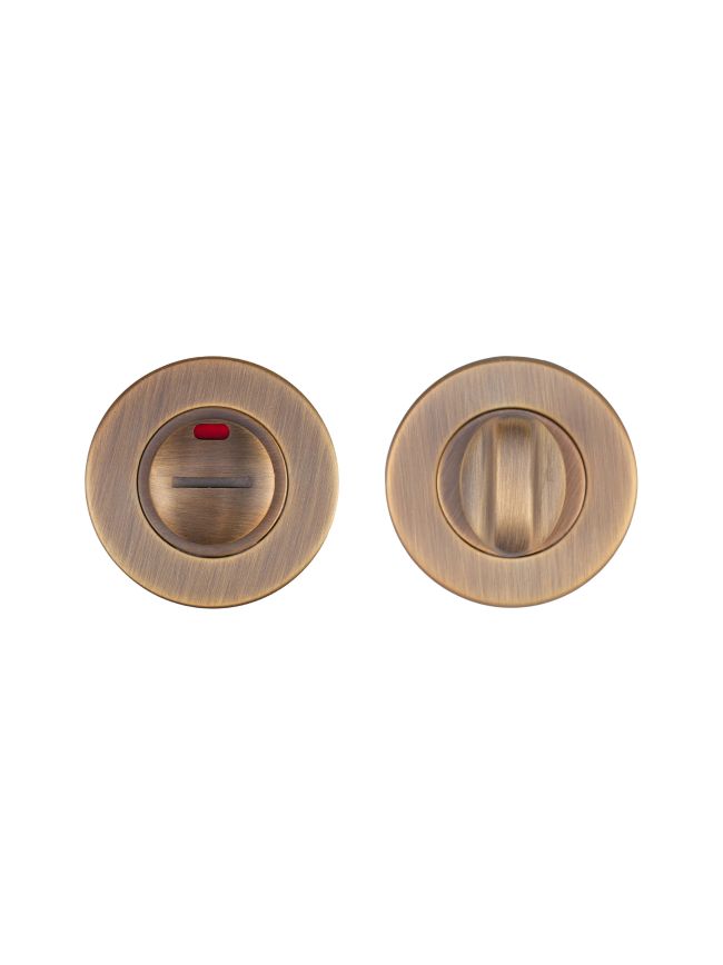 Zoo Hardware Turn and Release with Indicator complete with escutcheon and 5mm spindle - 52mm Rose - Grade 201 - AB