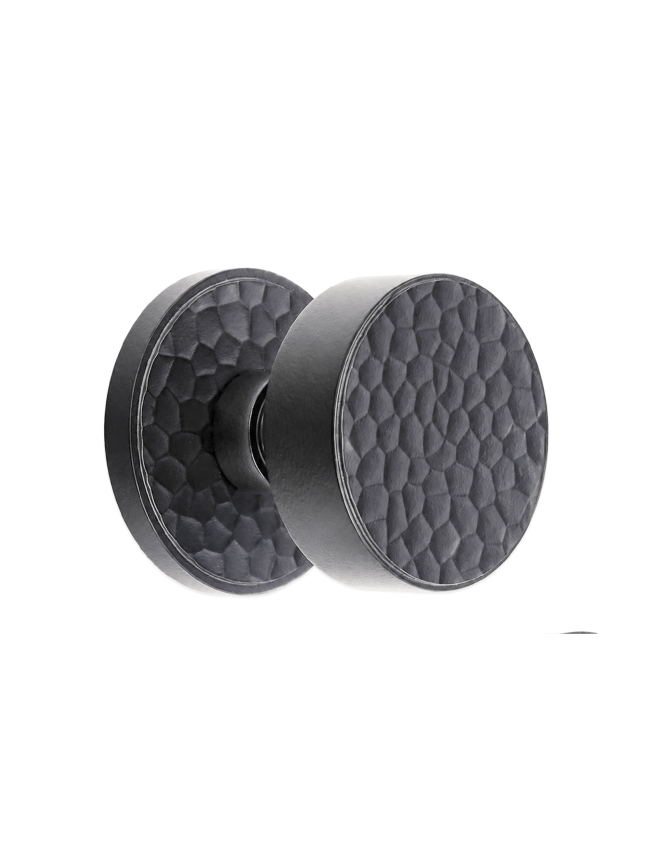 Hammered Knurlmond Mortice Door Knob Matt Black