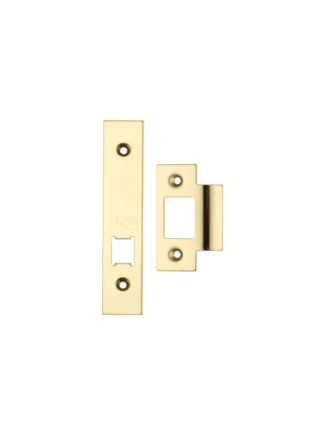 Zoo Hardware Spare Acc Pk for UK Horizontal Locks - contains Forend, Strike and Fixing Screws (latch Version) - Brass