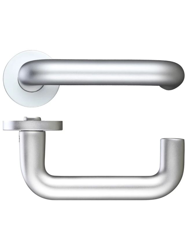 Zoo Hardware 22mm RTD lever - screw on rose - Satin Aluminium