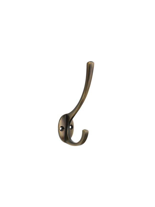 Victorian Coat Hook 115mm Antique Brass