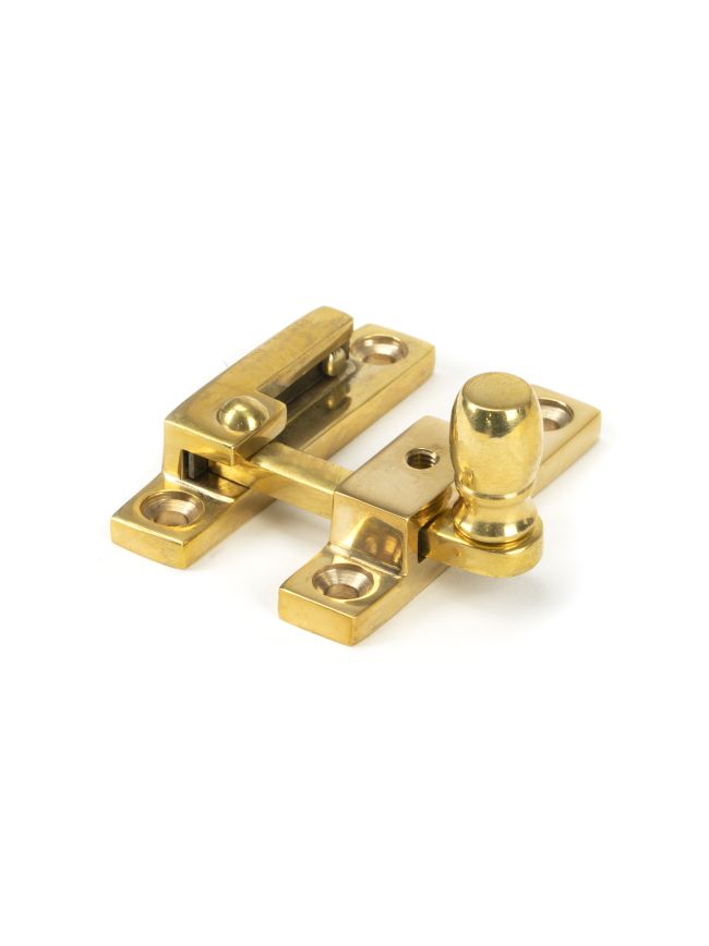 Polished Brass Mushroom Quadrant Fastener - Narrow
