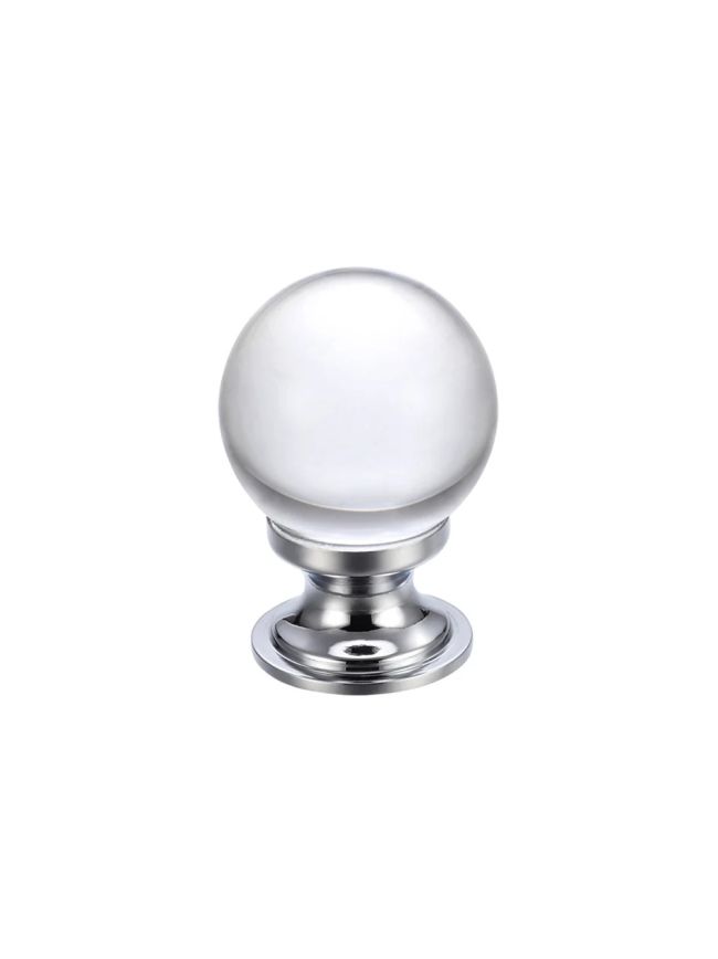 Zoo Hardware Glass Ball Cabinet Knob - Plain 25mm - Chrome