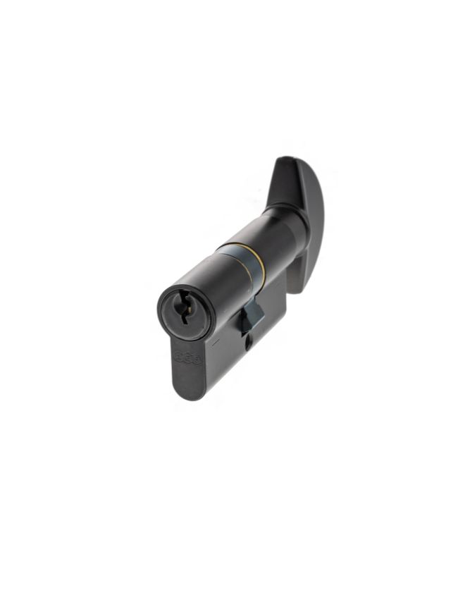 AGB Euro Profile 5 Pin Cylinder Key to Turn 35-35mm (70mm) Keyed Alike - Matt Black