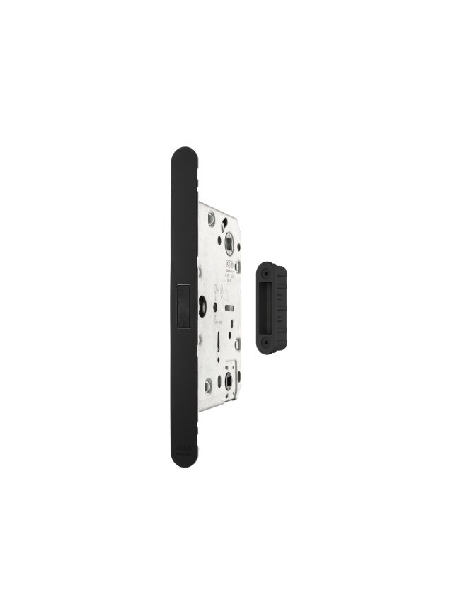 AGB Revolution XT Magnetic Bathroom Lock 60mm backset with strike plates for ALU doors - Matt Black