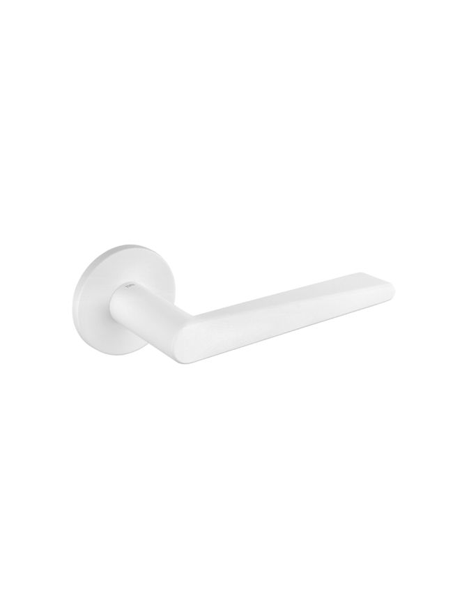 Tupai Rapido 5S Line Torrao Lever Door Handle on 5mm Slimline Round Rose - White (Pair)
