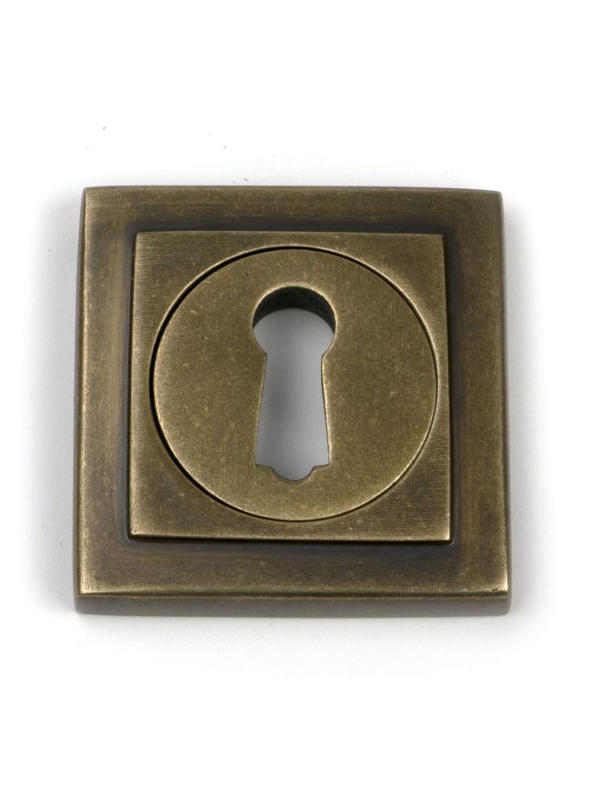 Burnished Brass Round Escutcheon (Square)