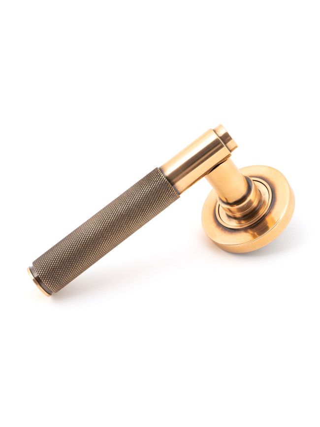 Polished Bronze Brompton Lever on Rose Set (Plain)
