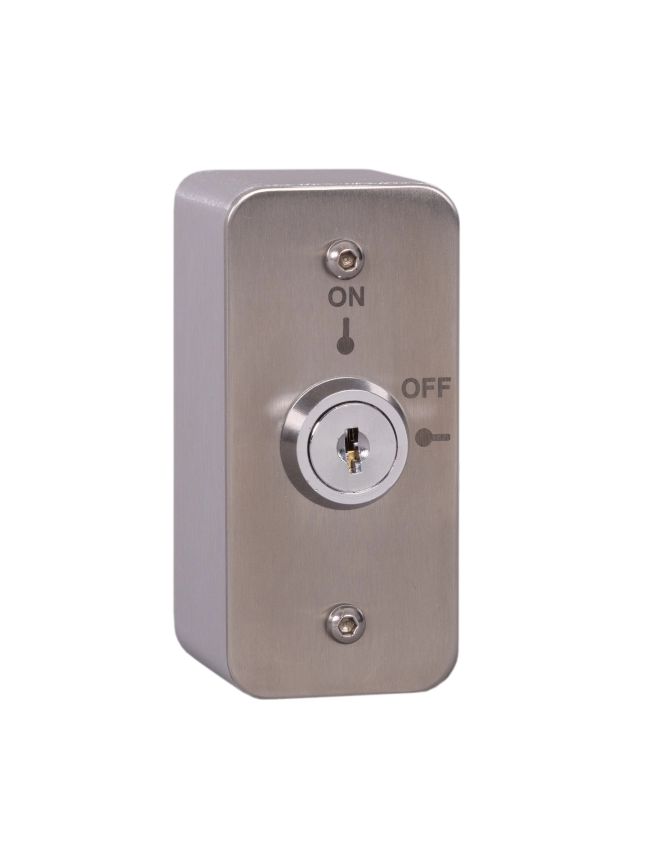 Zoo Hardware Architrave Stainless Steel On/Off Latching Key Switch with Aluminium Extrusion