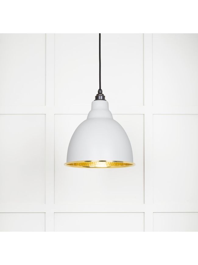 Hammered Brass Brindley Pendant in Flock