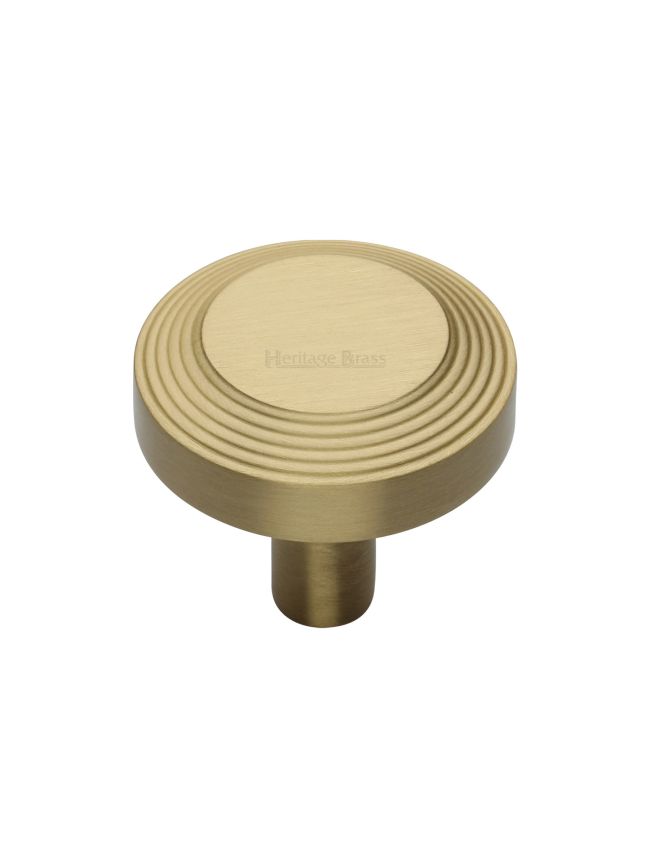Heritage Brass Cabinet Knob Ridge Design 32mm Satin Brass finishUK Registered Design Number 6194410