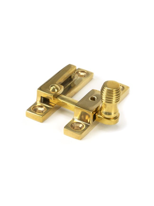 Polished Brass Beehive Quadrant Fastener - Narrow