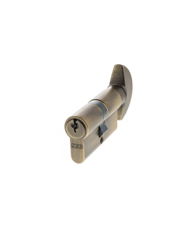 AGB Euro Profile 5 Pin Cylinder Key to Turn 30-30mm (60mm) Keyed Alike - Matt Antique Brass