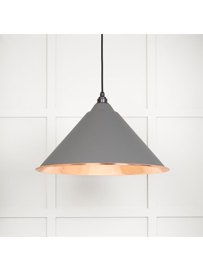 Hammered Copper Hockley Pendant in Bluff