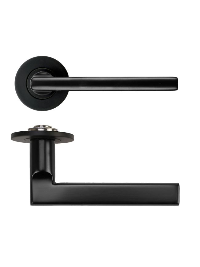 Zoo Hardware Varese Lever on 4mm Round Slim Sprung Rose - PVD Black