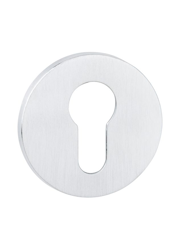 Tupai Rapido 5S Line Euro Escutcheons on 5mm Slimline Round Rose - White (Pair)