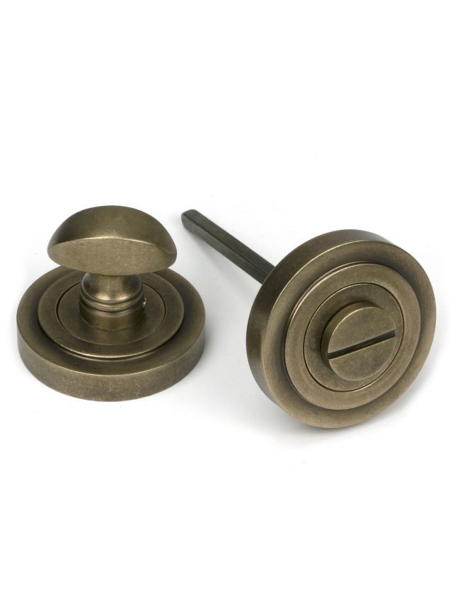 Burnished Brass Round Thumbturn Set (Art Deco)