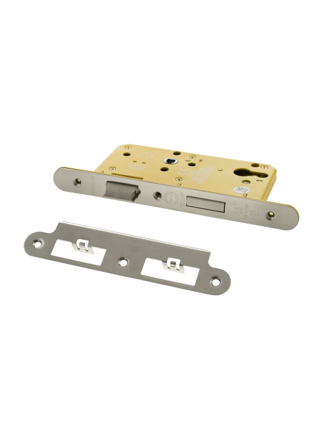 Atlantic DIN Radius Heavy Duty Euro Profile Sashlock Double Throw 60mm backset - Polished Chrome