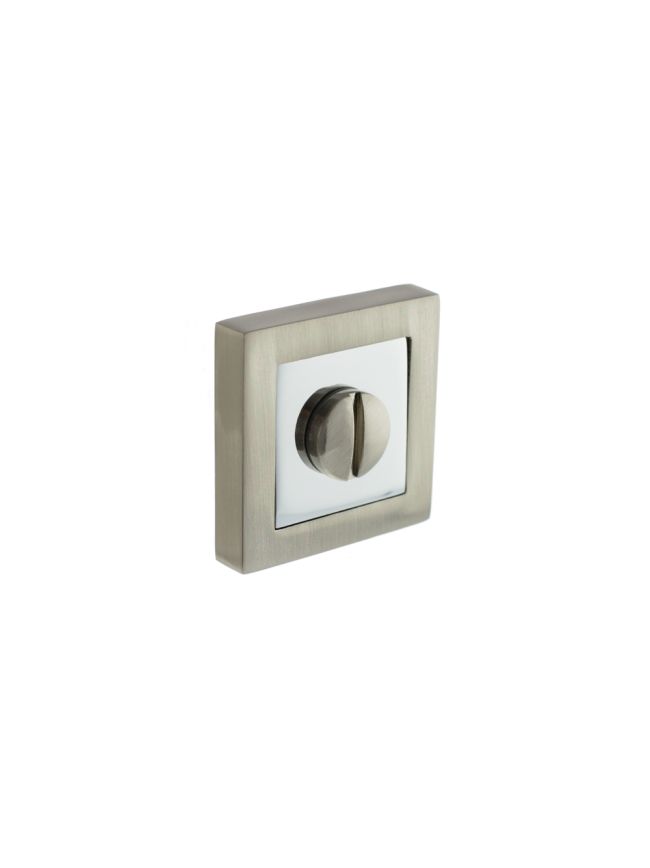 STATUS WC Turn and Release on S4 Square Rose - Satin Nickel/Polished Chrome