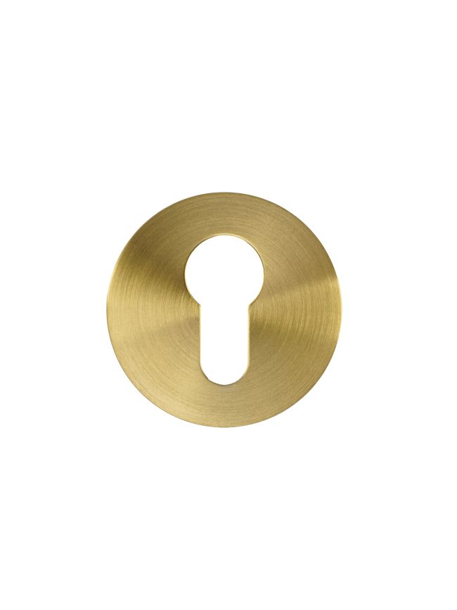 Zoo Hardware Euro Profile Escutcheon - Rosso Slim - 4mm - PVD Satin Brass