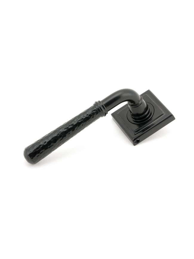 Black Hammered Newbury Lever on Rose Set (Square) - Unsprung