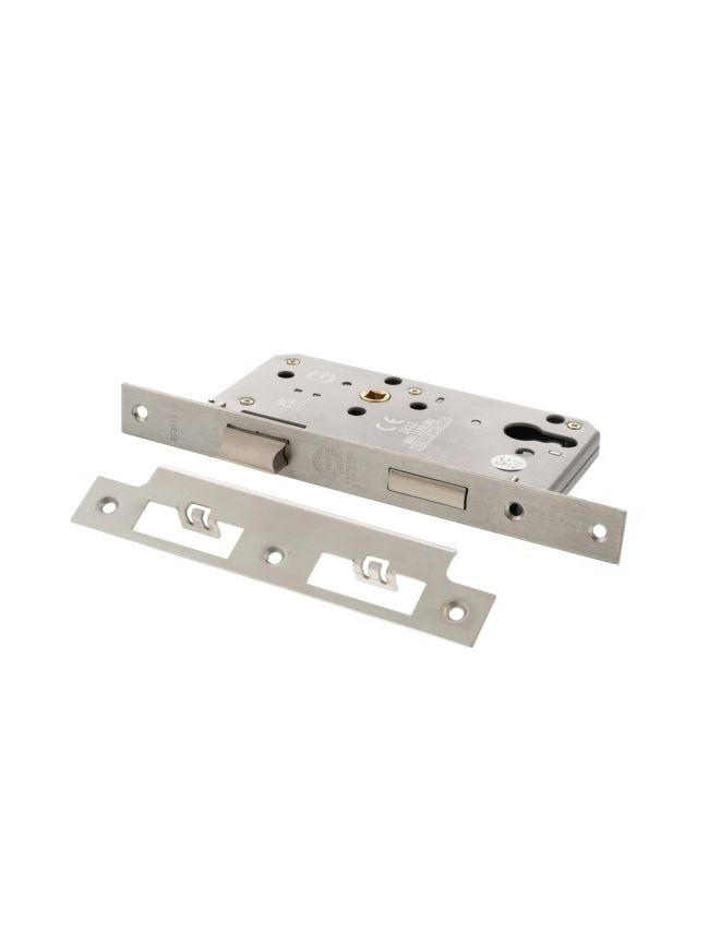 Atlantic DIN Euro Profile Sashlock Double Throw 60mm backset - Satin Stainless Steel