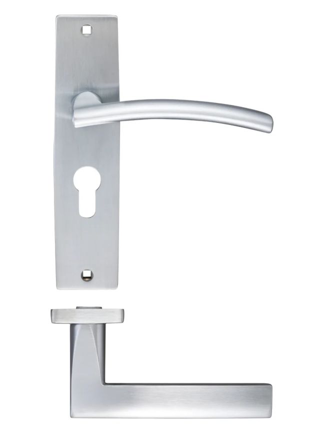 Zoo Hardware Amalfi lever on euro backplate - Satin Chrome