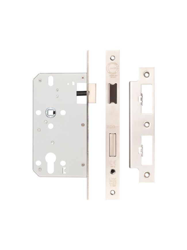 Jedo 72mm Din Sashlocks 60mm Backset Satin Stainless Steel - By Frelan Hardware - JL-DS60SSS