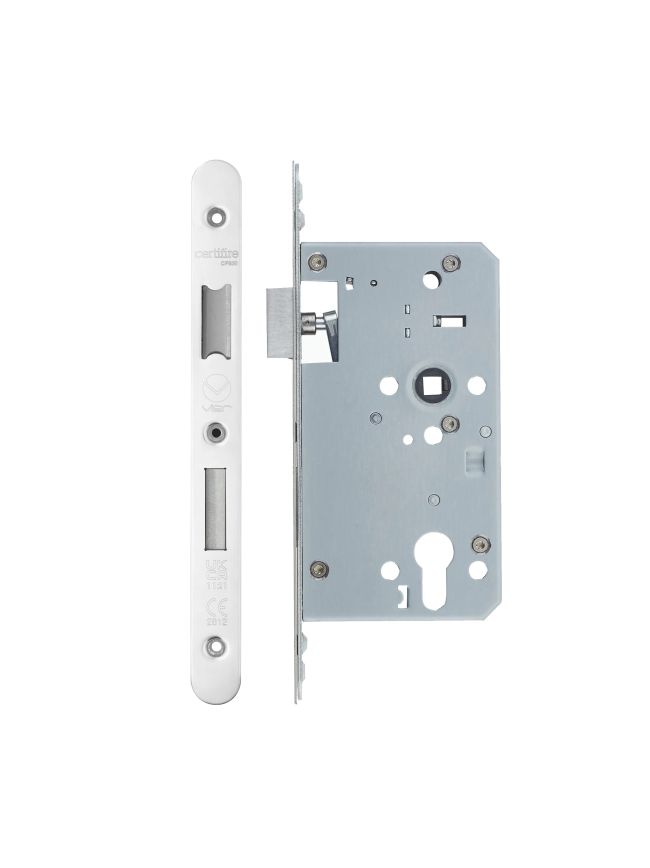Zoo Hardware Din Euro Sashlock- Backset 60mm - 2 Pc Forend - Radius - PSS - Single Throw - Stainless Steel