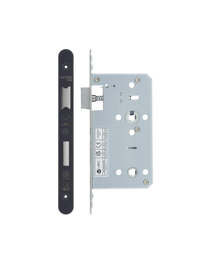 Zoo Hardware 2 Piece - DIN bathroom - 78mm c/c - backset 60mm - Black