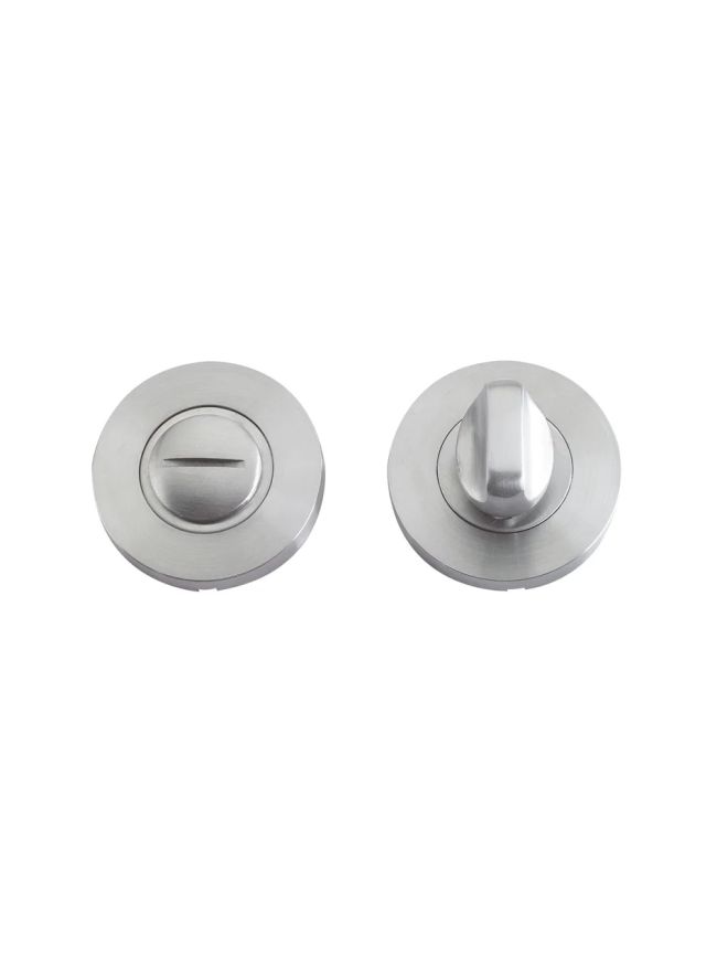 Zoo Hardware Turn and Release complete with escutcheon and 5mm spindle - 52mm Rose - Grade 304 - Stainless Steel