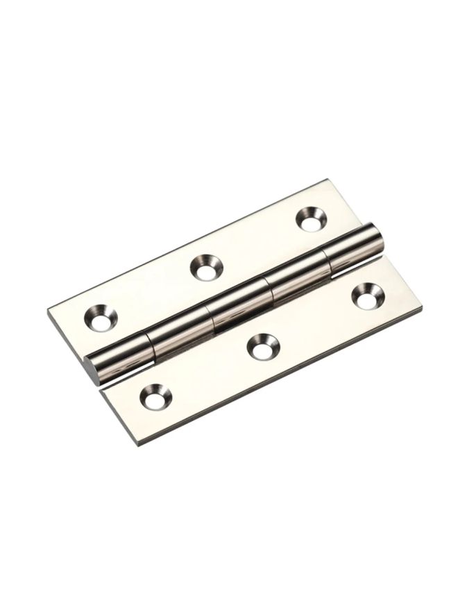 Zoo Hardware Solid drawn brass butt hinge - 64 x 35 x 2mm - Polished Nickel