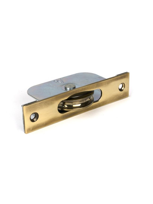 Aged Brass Square Ended Sash Pulley 75kg