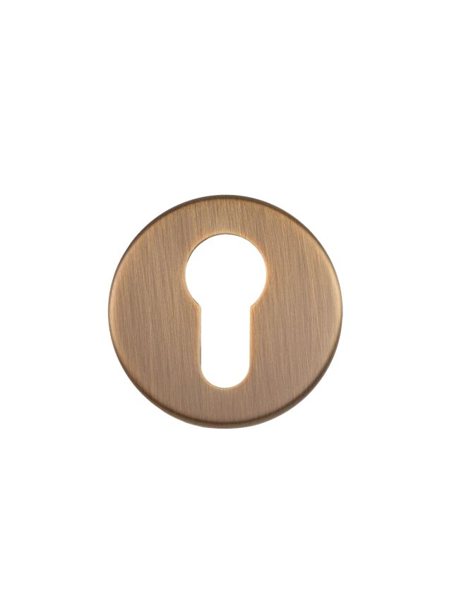 Zoo Hardware Euro Profile Escutcheon - 52mm Dia - Grade 201 - Antique Brass