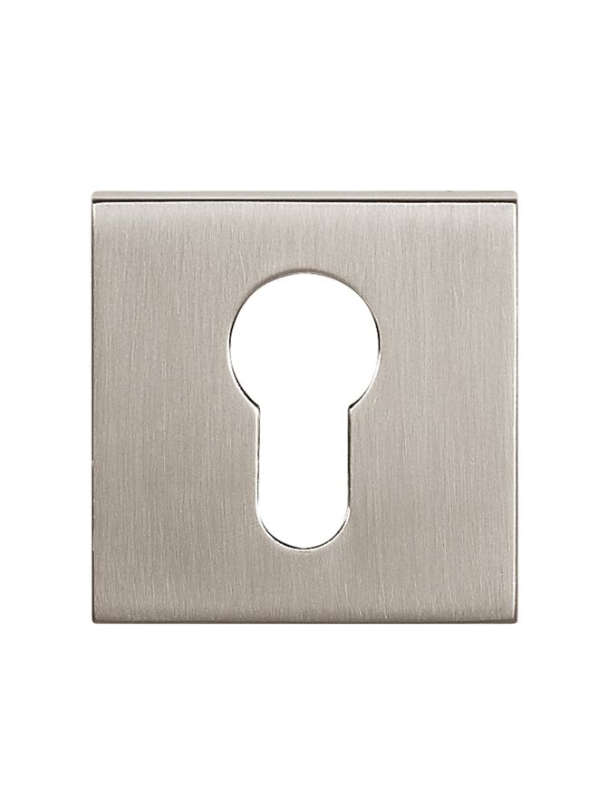 Tupai Rapido Curva/QuadraLine Euro Escutcheons on Square Rose - Pearl Nickel (Pair)