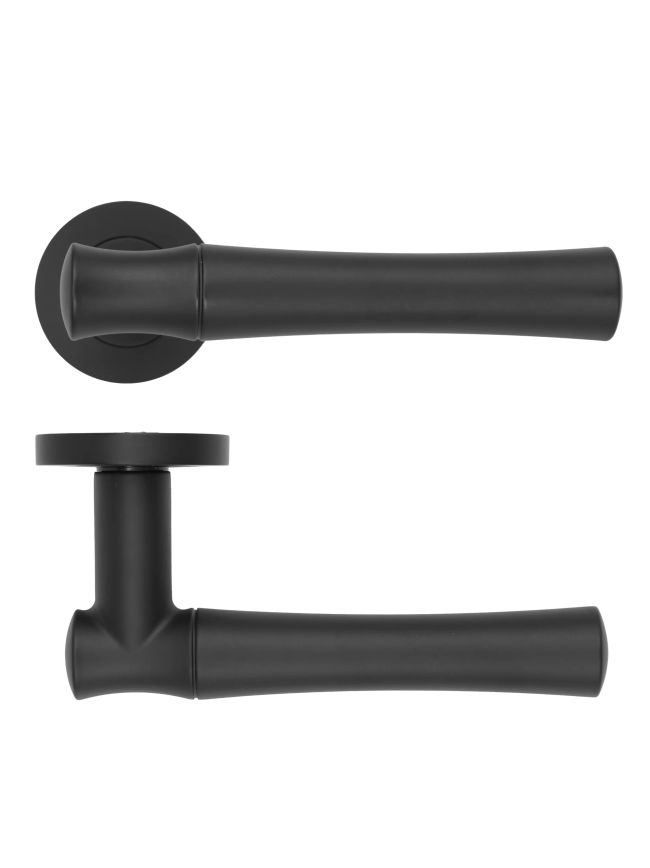 Zoo Hardware Aldo Lever On Round Rose - Oscuro Matt Black