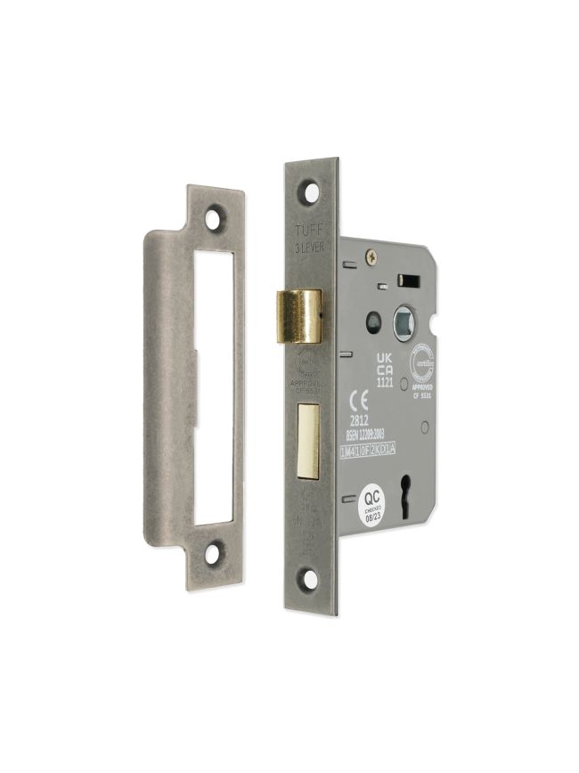 3" CE 3 Lever Mortice Sash Lock FD60 - Pewter