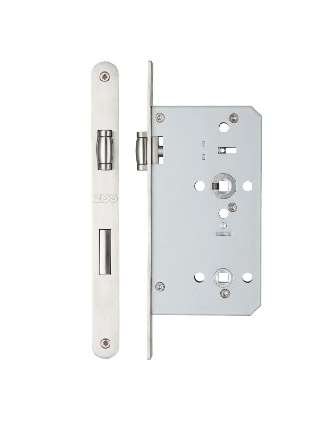 Zoo Hardware Din lift to lock - 72mm c/c - backset 60mm - radius - Satin Stainless