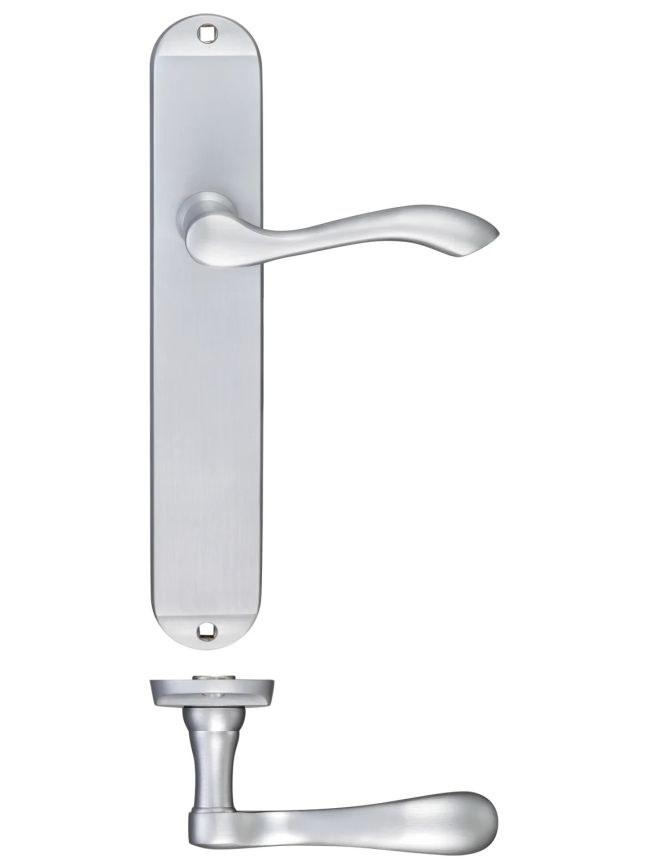 Zoo Hardware Arundel Lever Latch Furniture - Long Plate - Satin Chrome