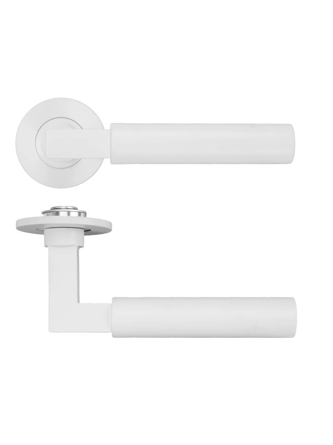 Zoo Hardware Garda Lever on 4mm Round Slim Sprung Rose - White