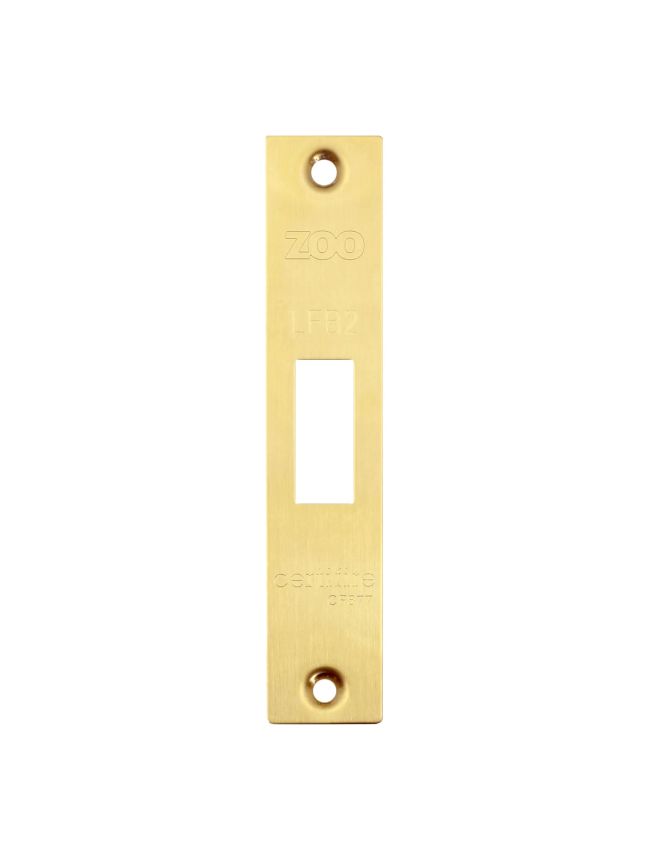 Zoo Hardware Square Forend, Strike and Escutcheon Pack t/s ZFB02 Fire Brigade Lock - PVD Satin Brass