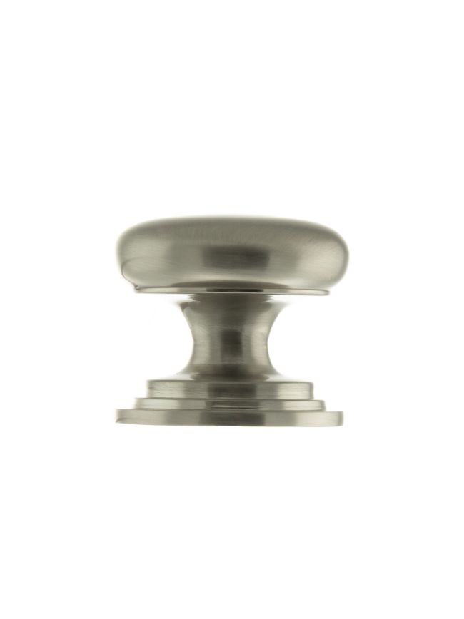 Old English Lincoln Solid Brass Victorian Knob 38mm on Concealed Fix - Satin Nickel