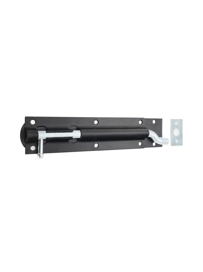 Iron Barrel Bolt - Necked 8" Black