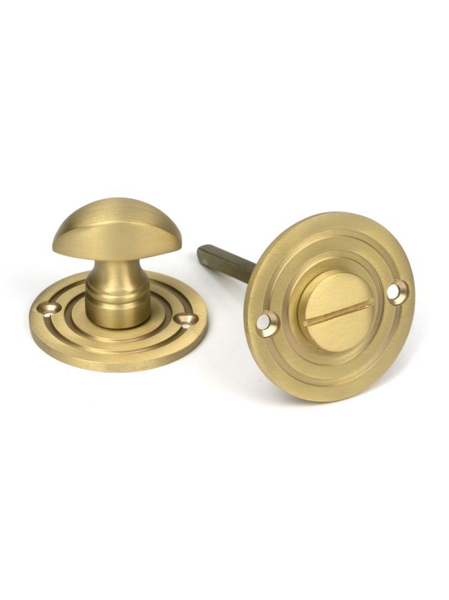Satin Brass Round Bathroom Thumbturn