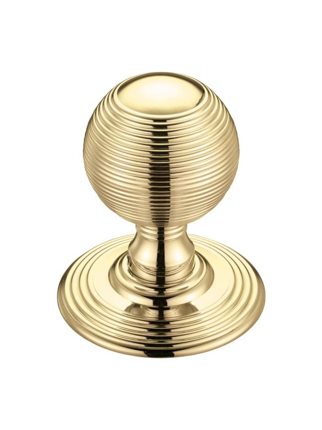 Zoo Hardware Ringed Mortice Knob - Concealed Fix - Solid - Polished Brass
