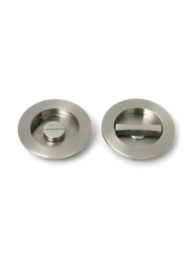 Satin Marine SS (316) 75mm Plain Round Pull - Privacy Set