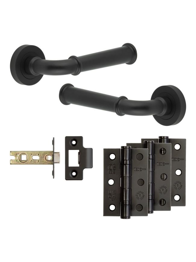 Complete Classic Door Handle Pack - Internal Doors - Black - By Frelan Hardware - JE-A2B-MB